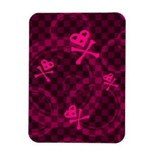 Pink Emo Pattern With Circles Magnet