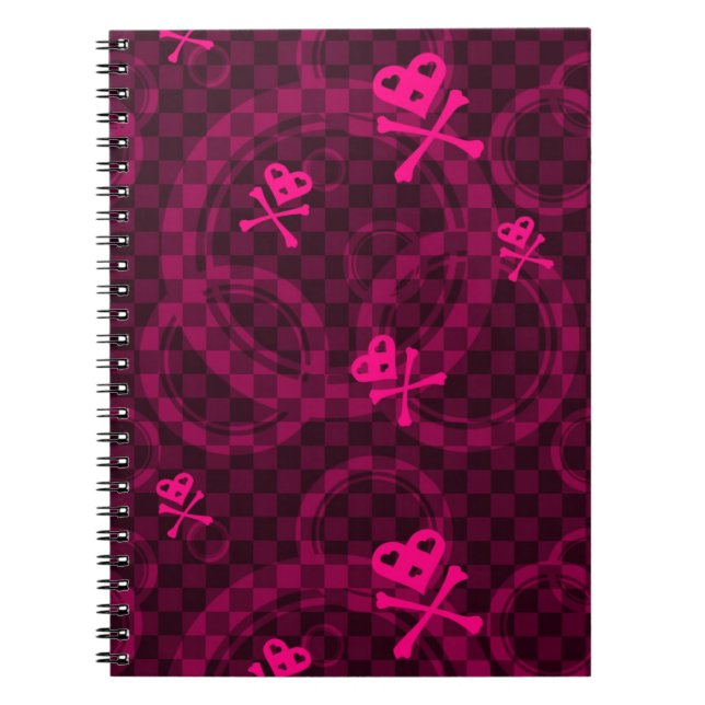 Pink Emo Pattern With Circles Notebook (Front)