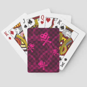 Pink Emo Pattern With Circles Playing Cards