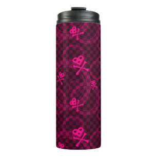 Pink Emo Pattern With Circles Thermal Tumbler