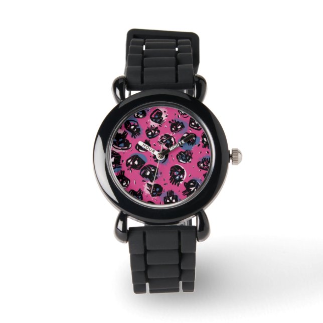 Pink emo scull Accessories  Jewellery  Watches (Front)
