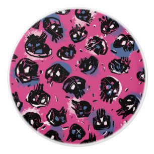 Pink,emo,scull,Home & Living,  Home Décor , Home  Ceramic Knob