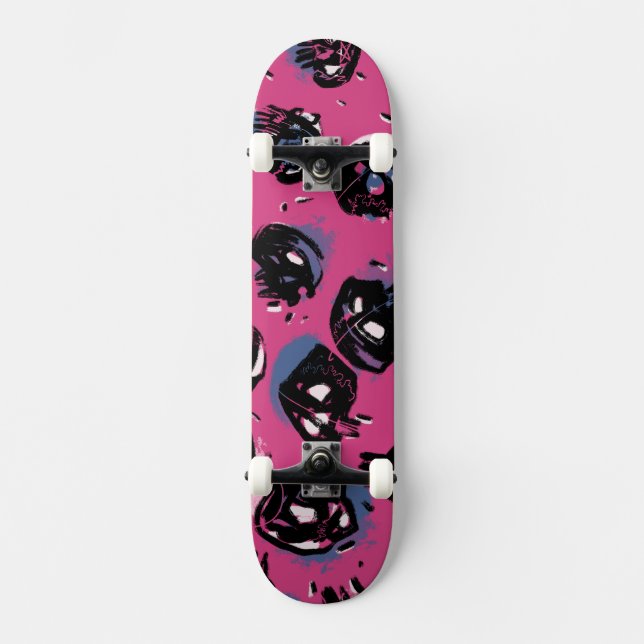 Pink emo scull Sports, Toys & Games  Sports  Skateboard (Front)