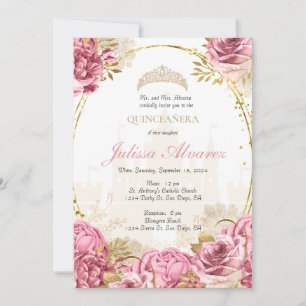 Pink Enchanted Fairytale Quinceanera Invitation