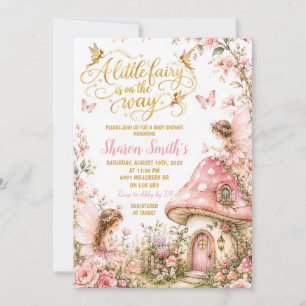 Pink Enchanted Forest Fairy Baby Shower Invitation