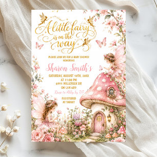 Pink Enchanted Forest Fairy Baby Shower Invitation