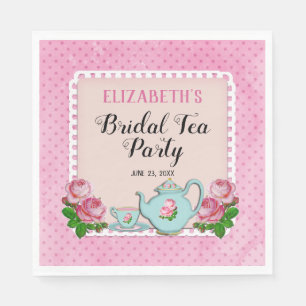 Pink English Cottage Style Bridal Tea Party Shower Napkin