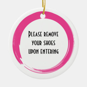 Pink Enso Do Not Disturb Door Hanger Ceramic Tree Decoration