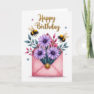Pink Envelope Birthday Card