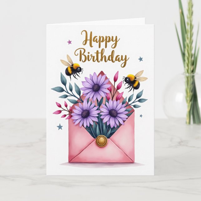 Pink Envelope Birthday Card (Front)