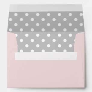 Pink Envelope With Grey Polka Dot Print