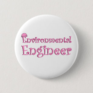 Pink Environmental Engineer 6 Cm Round Badge