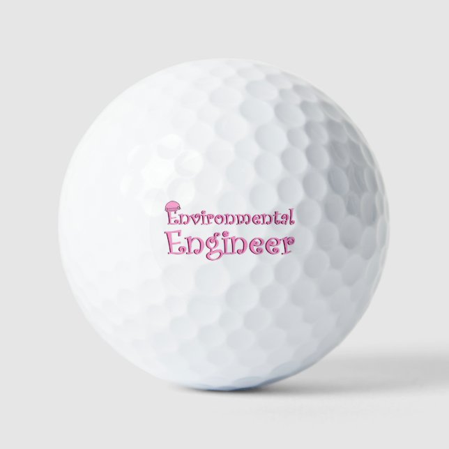 Pink Environmental Engineer Golf Balls (Front)