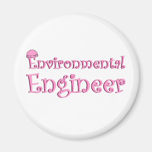 Pink Environmental Engineer Magnet