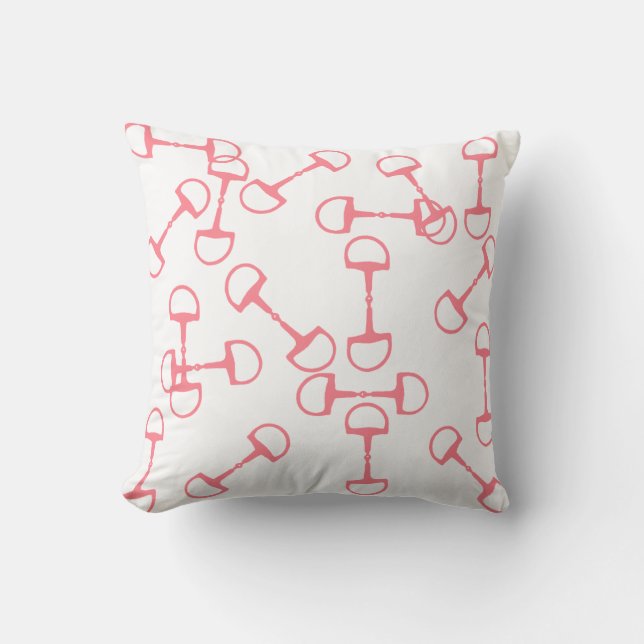 Pink Equestrian Horse Bits Cushion (Front)