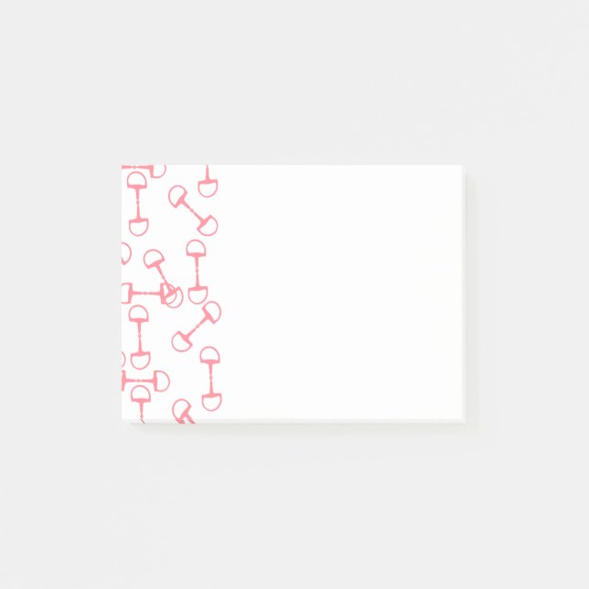 Pink Equestrian Horse Bits Post-it Notes (Front)