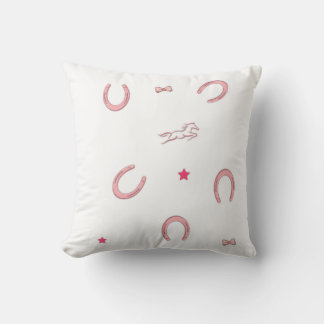 Pink Equestrian Horseshoe Pattern Pillow