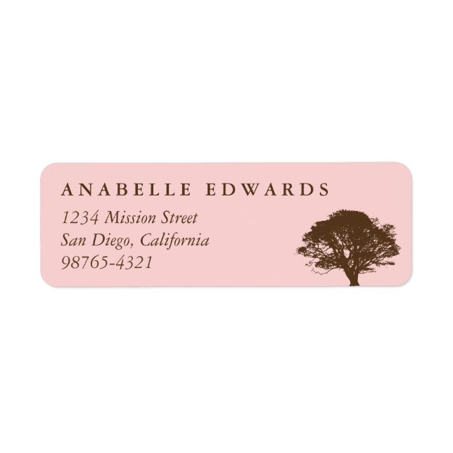 Pink eternal oak tree custom return address (Front)