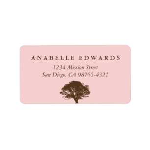 Pink eternal oak tree envelope seal address