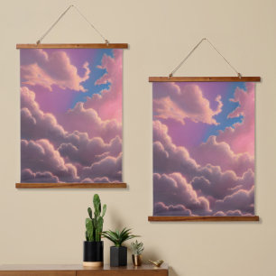 Pink Ethereal Sky Hanging Tapestry