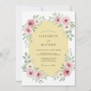 Pink Ethereal Spring Wedding Invitation