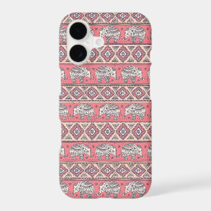 Pink Ethnic Elephant Pattern