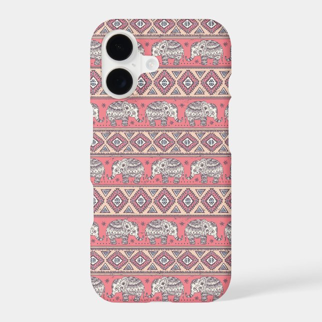 Pink Ethnic Elephant Pattern (Back)
