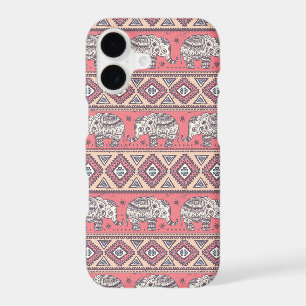 Pink Ethnic Elephant Pattern