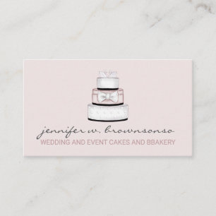 Pink Event Birthday Party Planner Wedding Cake Business Card
