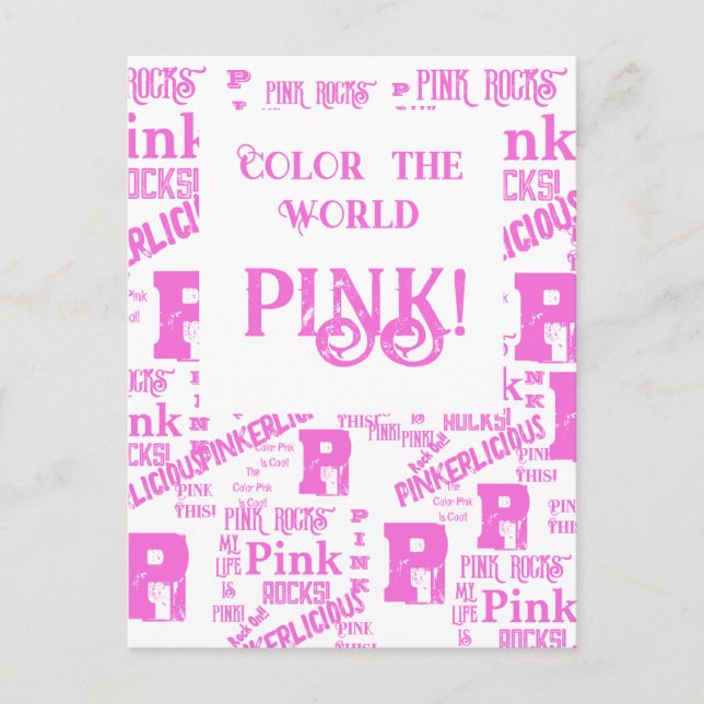PINK EVERYTHING  POSTCARD (Front)