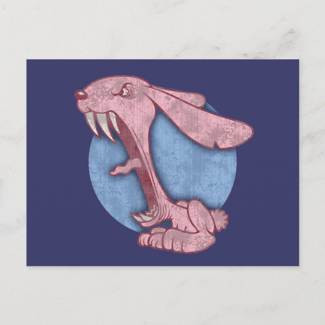 Pink Evil Bunny Postcard (Front)