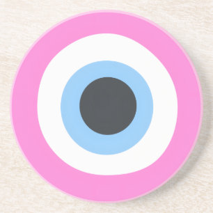 pink evil eye  coaster