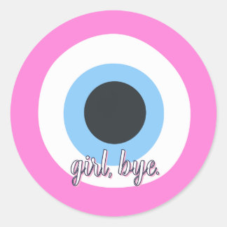pink evil eye || customisable classic round sticker