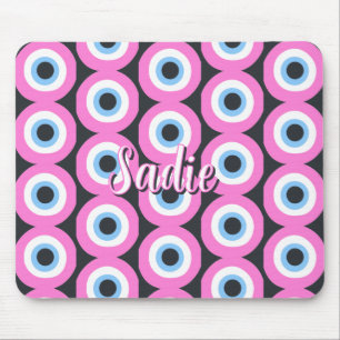 pink evil eye customisable mouse mat