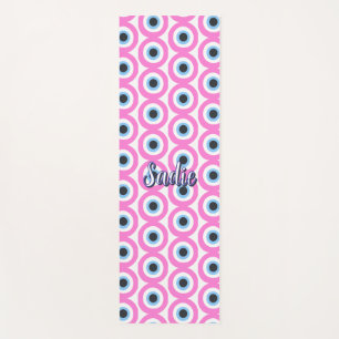 pink evil eye customisable yoga mat