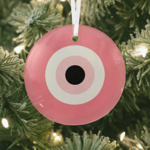 Pink Evil Eye - Love and Friendship Protection Glass Tree Decoration