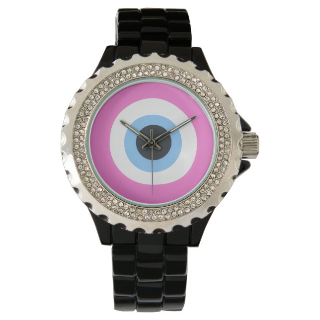 pink evil eye watch (Front)