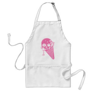 Pink Evil Ice Cream Cone Adult Apron