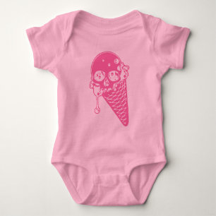 Pink Evil Ice Cream Cone Baby Bodysuit