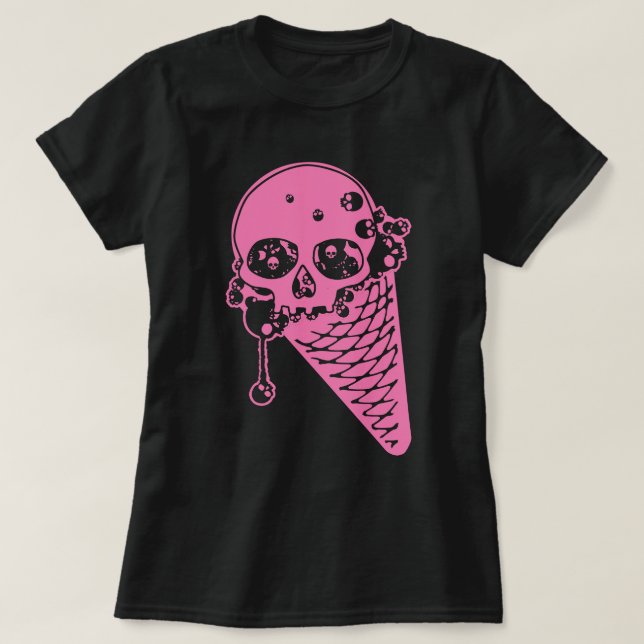 Pink Evil Ice Cream Cone T-Shirt (Design Front)