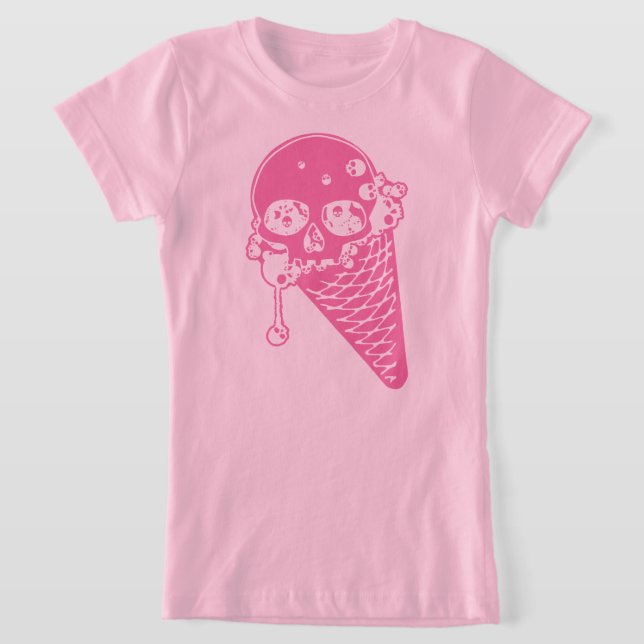 Pink Evil Ice Cream Cone T-Shirt (Laydown)