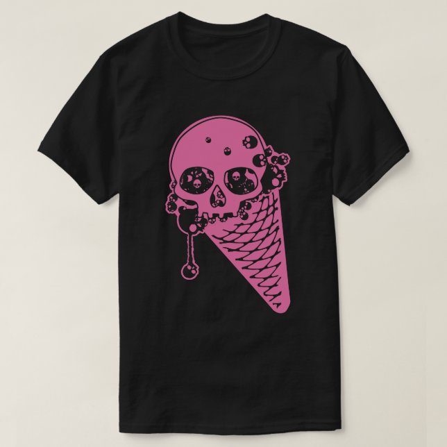 Pink Evil Ice Cream Cone T-Shirt (Design Front)