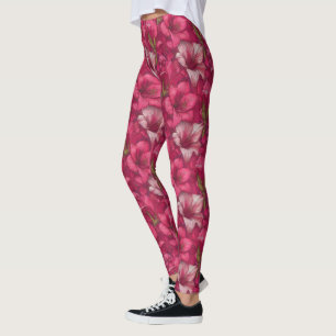 Pink Exercise Amaryllis Petal Birthday Gifts For Leggings