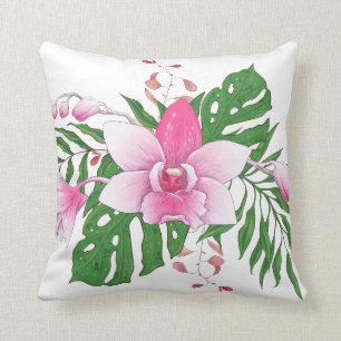 Pink Exotic Flower Cushion