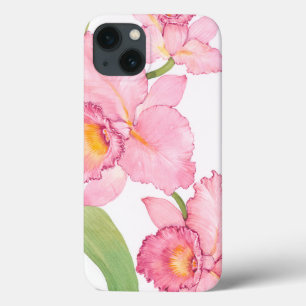 Pink Exotic Watercolor Flowers iPhone 13 Case