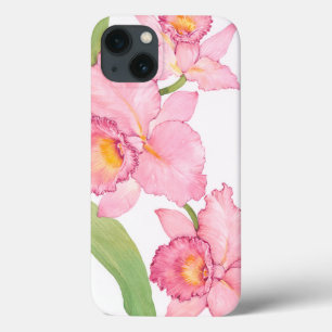 Pink Exotic Watercolor Flowers iPhone 13 Case