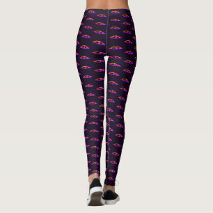 Pink Eye dark purple leggings