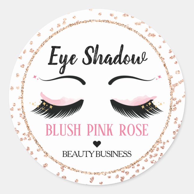 Pink Eye Shadow | Eyelashes | Makeup Label (Front)