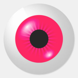 Pink Eyeball Classic Round Sticker