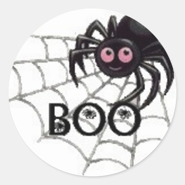 Pink-Eyed Spider Halloween Sticker (Front)